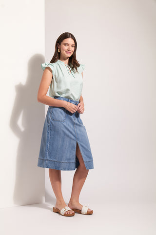 Foil Skirt Jean Queen - Blue Wash [sz:size 8]