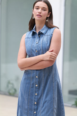 Foil Dress Jean-eration Blue Wash [sz:size 8]