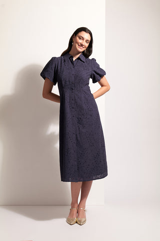 Foil Dress Cut Above - Palm True Navy [sz:size 8]