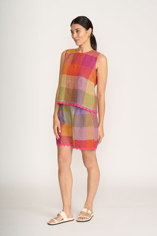 Foil Tank Moral Fibre Fiesta Check [sz:size 8]