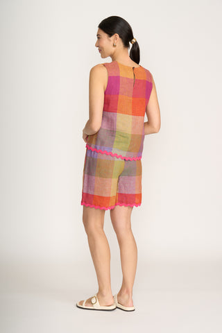 Foil Tank Moral Fibre Fiesta Check [sz:size 8]