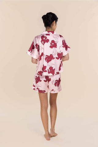 Gingerlilly Freya Pink - Silky Satin Short Set [sz:small]