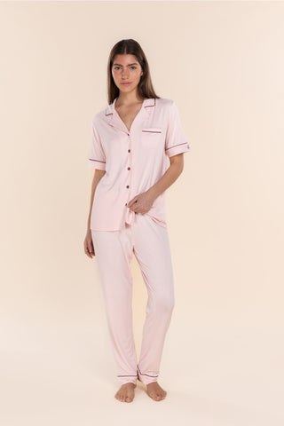 Gingerlilly Pj Long Jenna Pink - Bamboo [sz:small]
