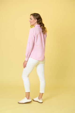 Charlie Jane Shirt Arrowtown Pink Stripe [sz:size 10]