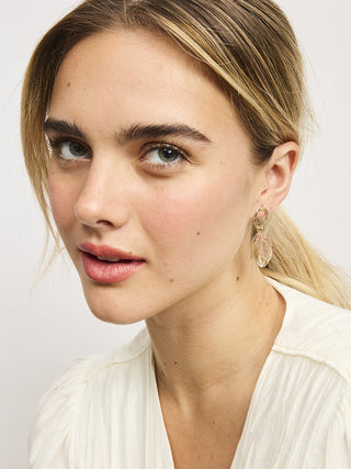 Tigertree Earrings Leaf Cluster - Gold