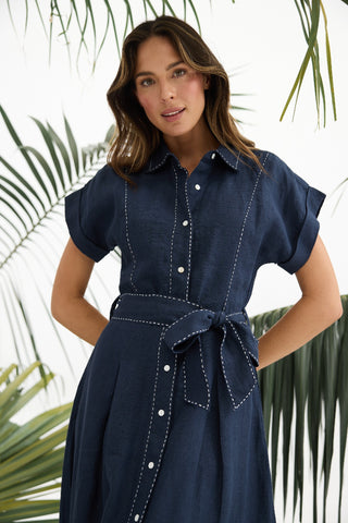 Holiday Dress Cordelia - Navy [sz:small]