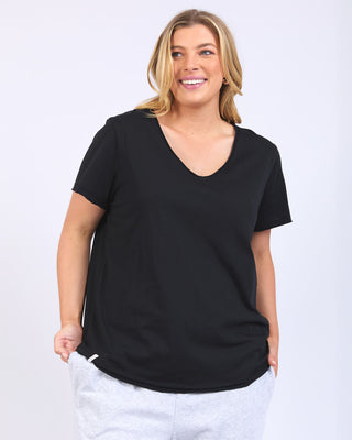 Elm Tee Pima Vee  - Black [sz:size 8]