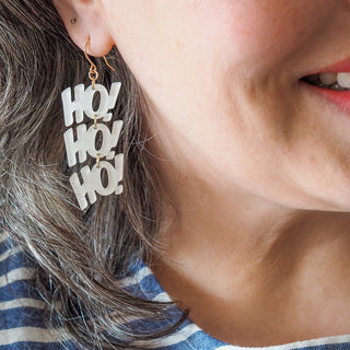 Erstwilder Earrings - Ho, Ho, Ho White