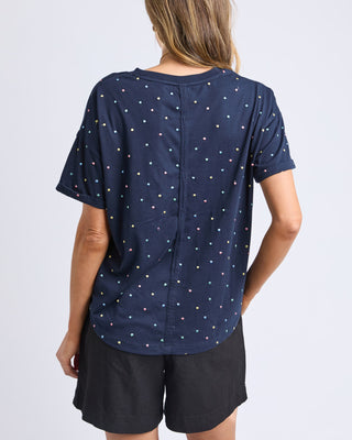 Elm Tee Festive Spot Navy [sz:size 10]
