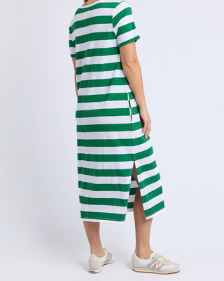 Foxwood Dress Tallow - Green & White Stripe [sz:size 10]