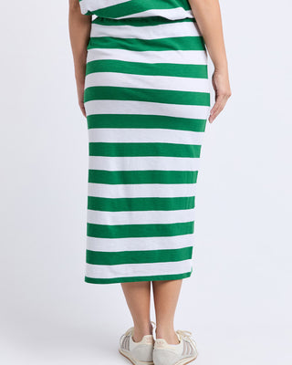 Foxwood Skirt Tallow - Green & White Stripe [sz:size 10]