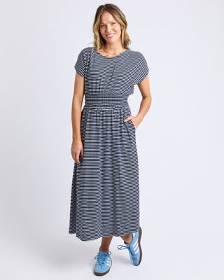 Elm Dress Nelle - Navy Stripe [sz:size 10]