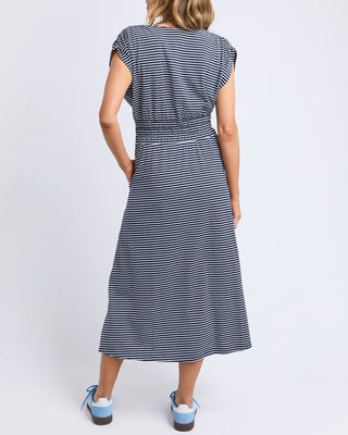 Elm Dress Nelle - Navy Stripe [sz:size 10]