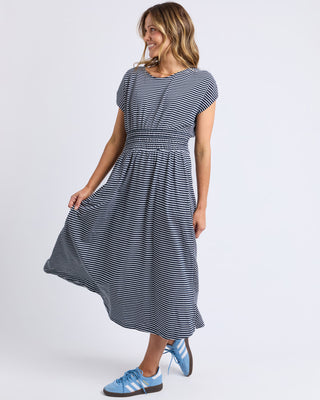 Elm Dress Nelle - Navy Stripe [sz:size 10]