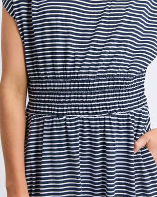 Elm Dress Nelle - Navy Stripe [sz:size 10]