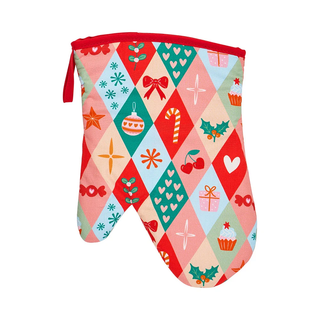 Annabel Trends Christmas Oven Mitt - Harlequin