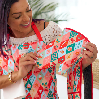 Annabel Trends Christmas Oven Mitt - Harlequin