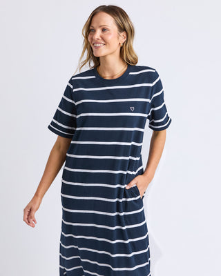 Elm Dress Halli Navy Stripe [sz:size 10]