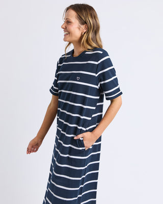 Elm Dress Halli Navy Stripe [sz:size 10]