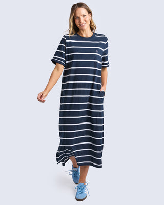 Elm Dress Halli Navy Stripe [sz:size 10]