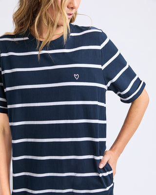 Elm Dress Halli Navy Stripe [sz:size 10]
