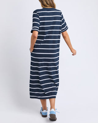 Elm Dress Halli Navy Stripe [sz:size 10]