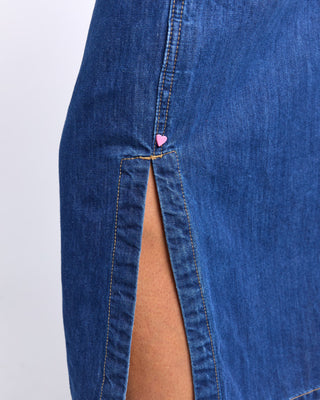 Elm Skirt Clover Midi Denim - Mid Blue Wash [sz:size 10]