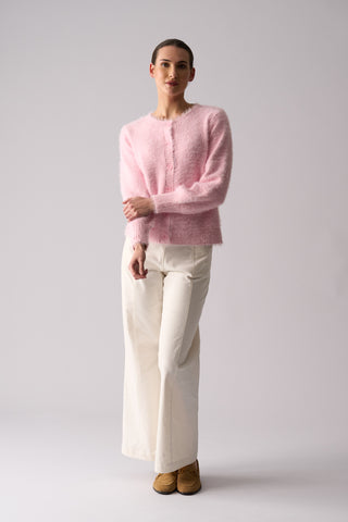 Foil Fluffin Cute Reversible Cardi - Barely Pink [sz:small]