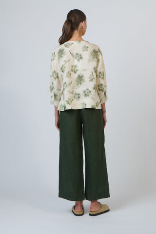 Naturals By O&j Trouser - Myrtle Green Wide Leg | Pink Poppies
