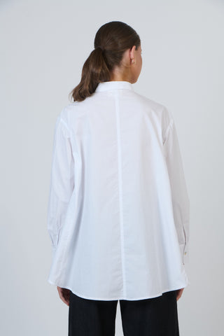Naturals By O&j Shirt Flared - White Poplin | Pink Poppies