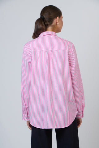 Namastai Shirt - Pink With White Stripe | Pink Poppies