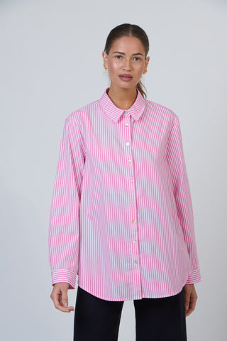 Namastai Shirt - Pink With White Stripe | Pink Poppies
