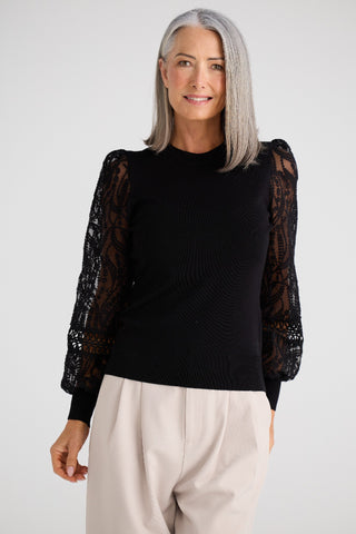 Brave&true Janelle Knit Top - Black - Occasion Wear