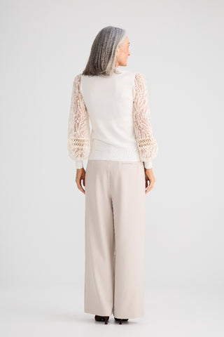 Brave&true Janelle Knit Top - Off White - Occasion Wear