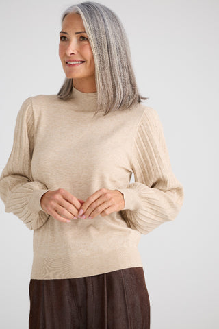 Brave&true Briony Knit Top - Oat Marle - Knitwear