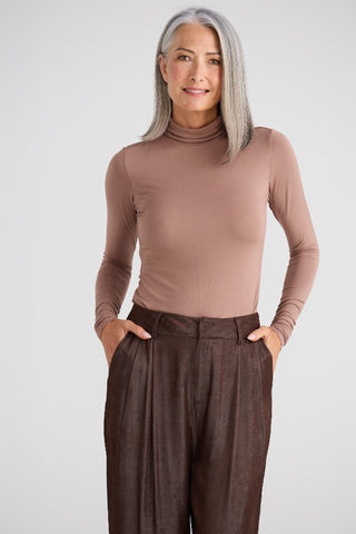 Brave&true Essential Polo Top - Coffee | Pink Poppies