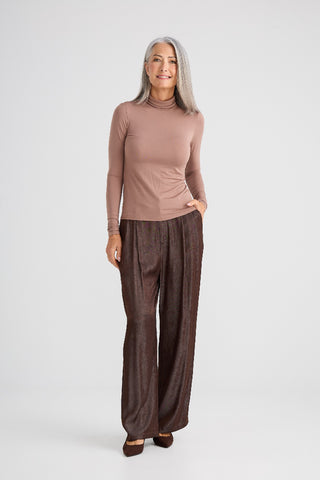 Brave&true Essential Polo Top - Coffee | Pink Poppies