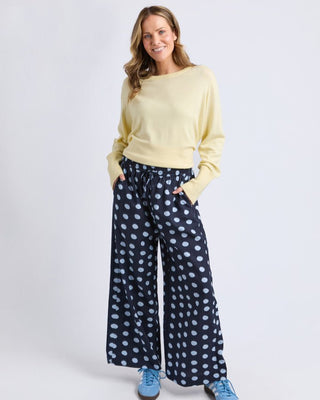 Elm Pant Elastic Dotty - Classic Navy Spot - Pants