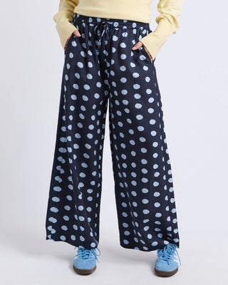 Elm Pant Elastic Dotty - Classic Navy Spot - Pants