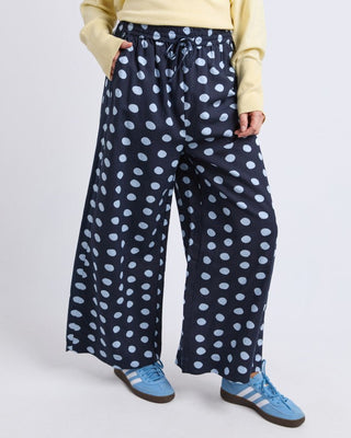 Elm Lifestyle Dotty Elastic Pant - Navy Spot | Pink Poppies