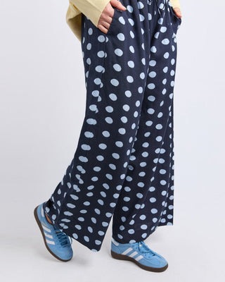 Elm Lifestyle Dotty Elastic Pant - Navy Spot | Pink Poppies
