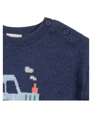 Toshi Organic Pullover Mystical - Tiny Tractors | Pink Poppies
