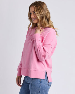 Foxwood Crew Jayne Fleece - Rose | Pink Poppies