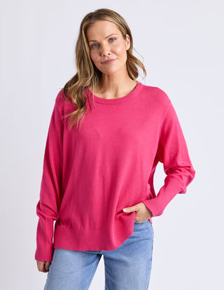 Elm Sunny L/s Knit Top - Hot Pink - Knitwear