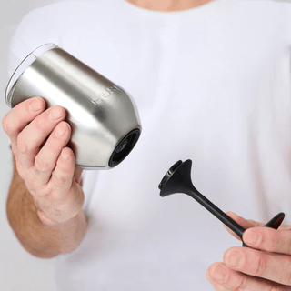 Huski Wine Tumbler 2.0 - Brushed Stainless Steel | Pink Poppies