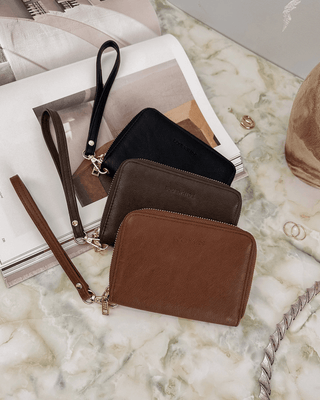 Louenhide Eden Wallet - Saddle Black | Pink Poppies