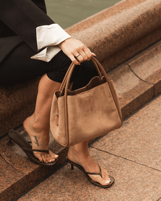 Louenhide Steffie Mini Tote - Honey Suedette | Pink Poppies