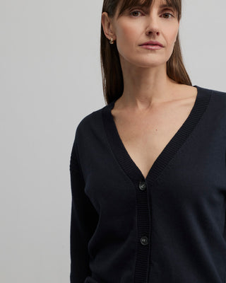 Yarra Trail Cafe Cardi - Navy [sz:xs]
