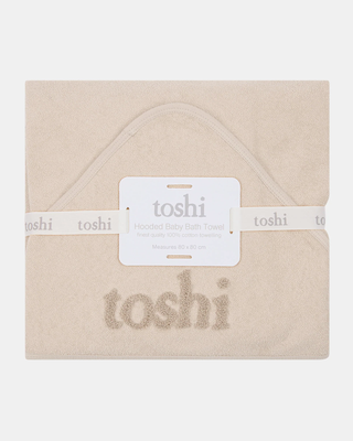 Toshi Hooded Baby Bath Towel Yummy - Oatmeal