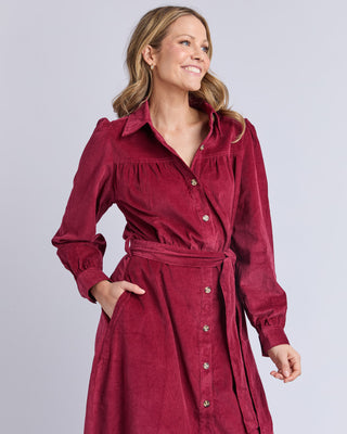 Elm Serena Cord Dress Maroon [sz:size 10]